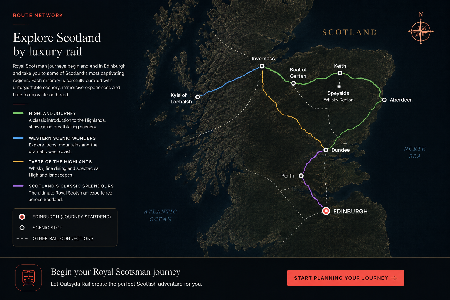 Royal Scotsman Route Map