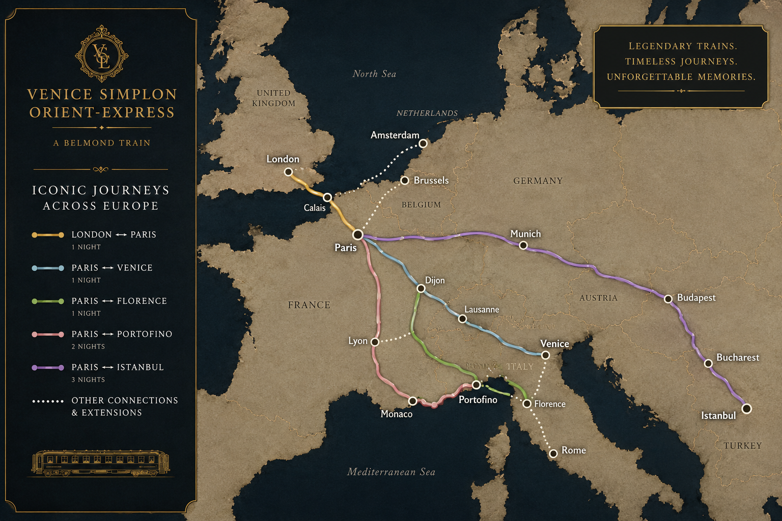 Venice Simplon-Orient-Express route network